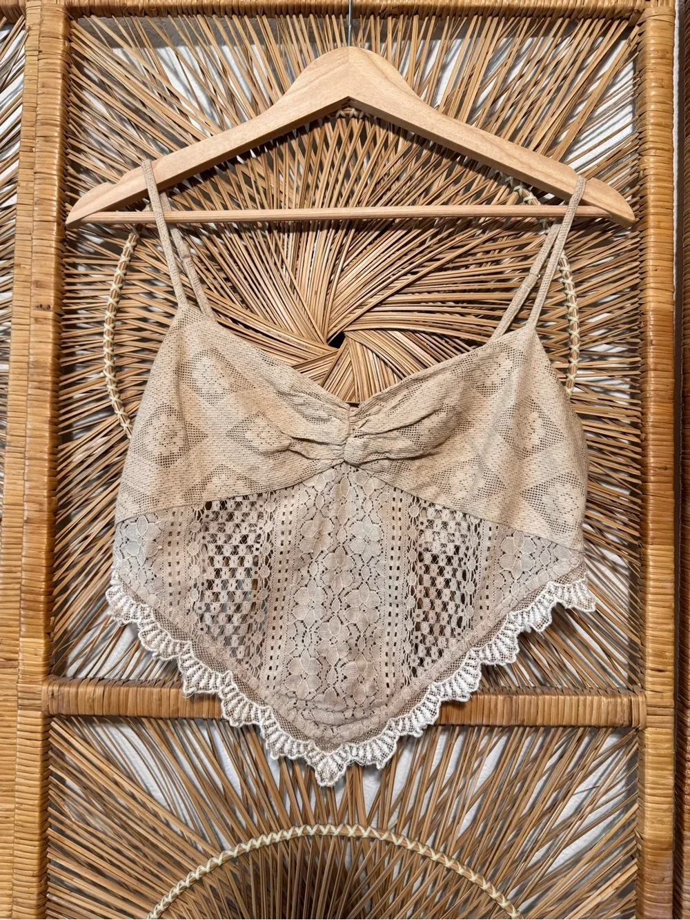 Free People Set| OOAK Hand Tea Dyed by me| Boho Lace Maxi Skirt - Beige| Sz: 2 - Picture 2 of 16